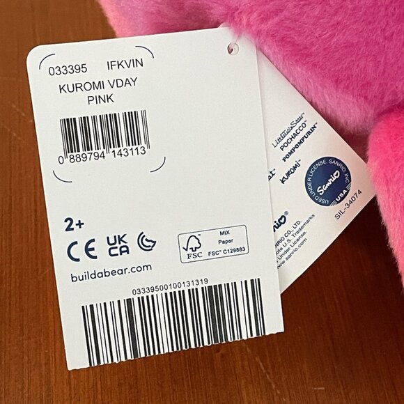 Build-A-Bear Hello Kitty Sanrio Pink Kuromi Valentine's Plush - Picture 10 of 10